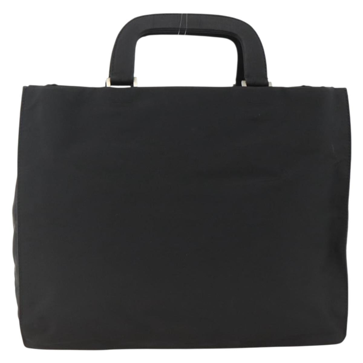 PRADA Hand Bag Nylon Black Silver Auth BSZ285