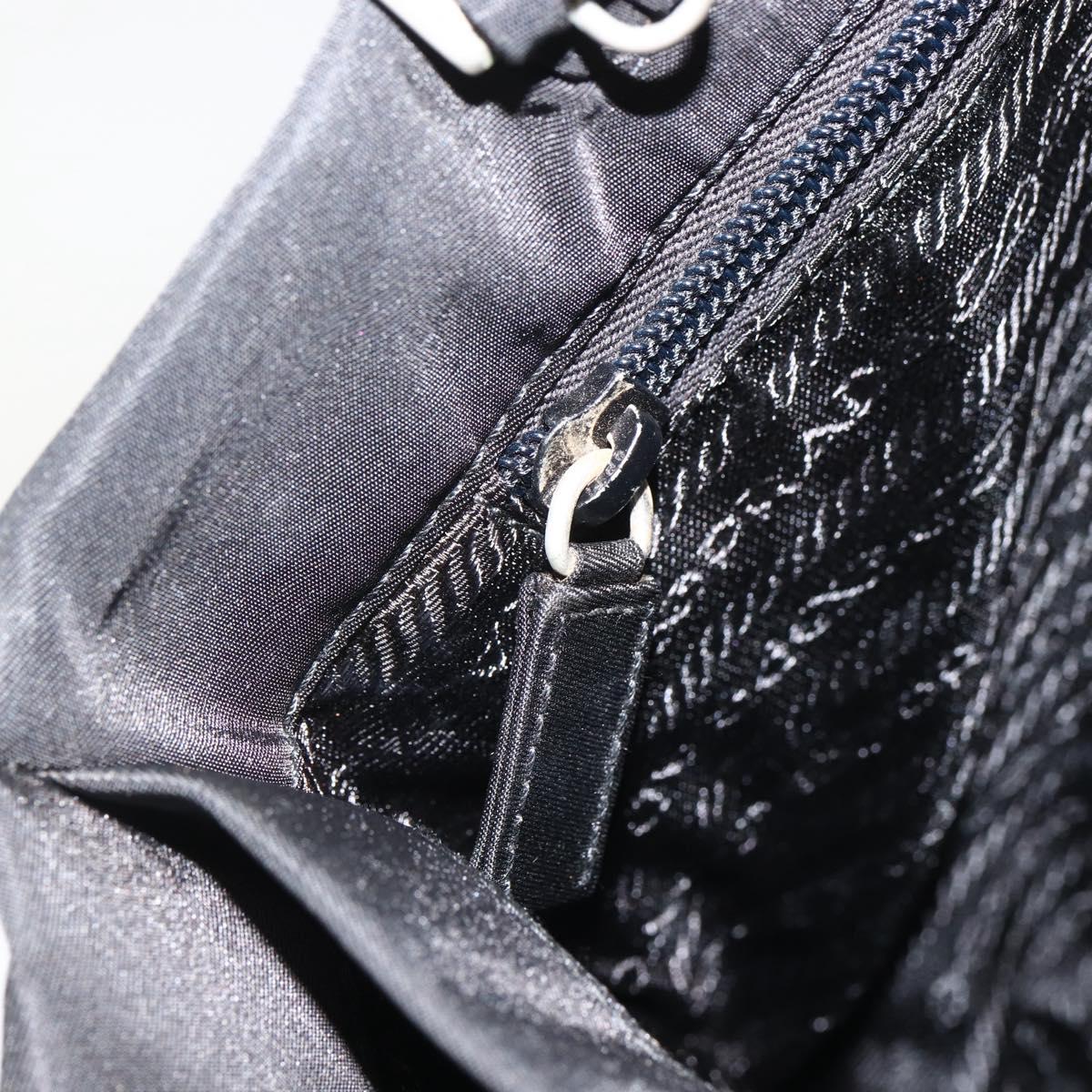 PRADA Hand Bag Nylon Black Silver Auth BSZ285