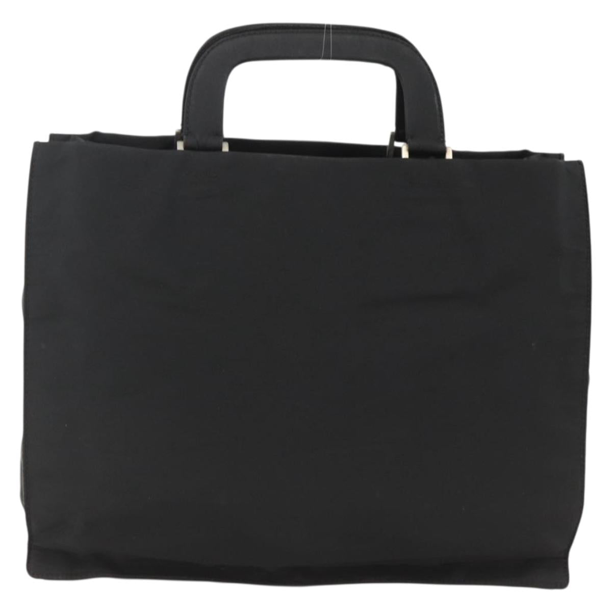 PRADA Hand Bag Nylon Black Silver Auth BSZ285