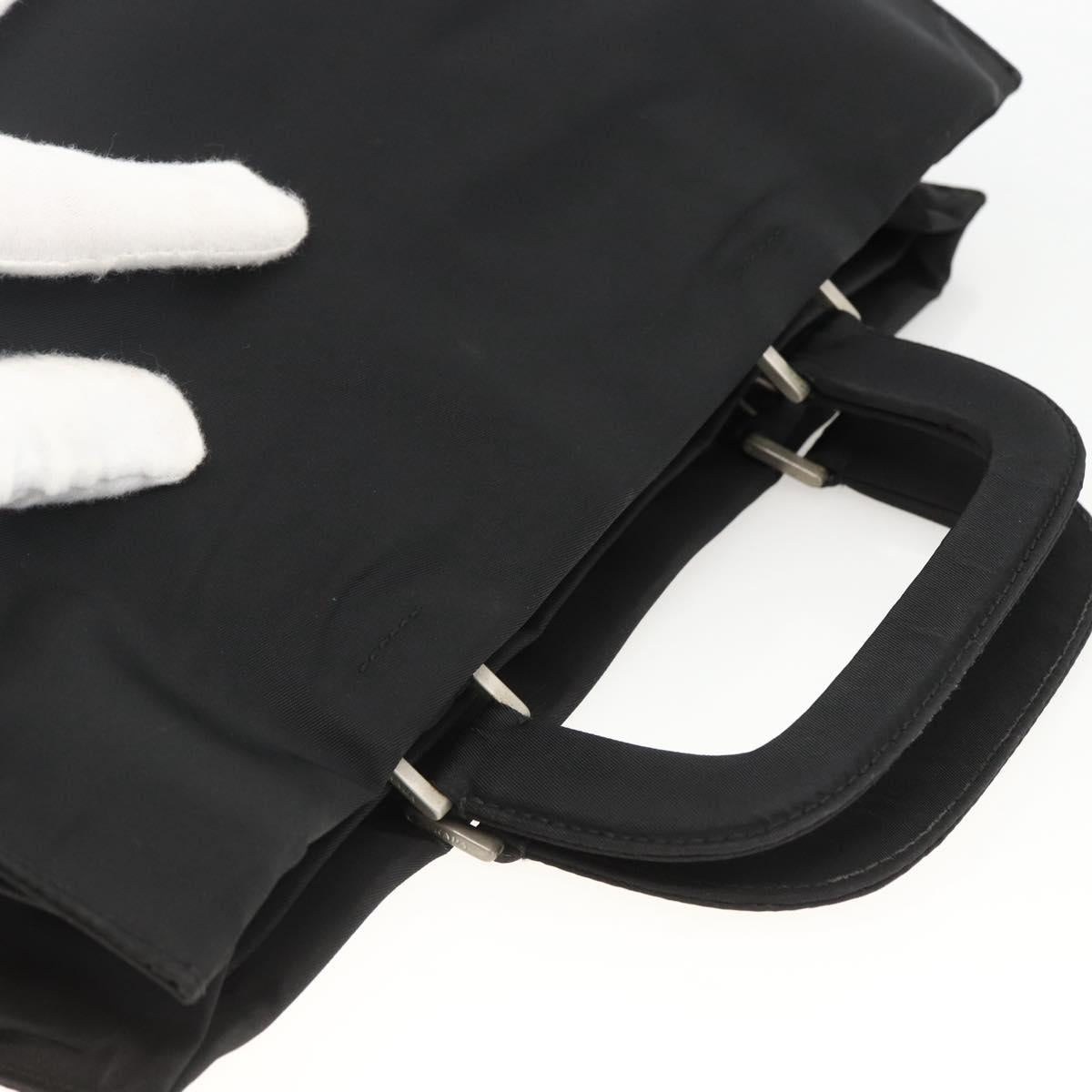 PRADA Hand Bag Nylon Black Silver Auth BSZ285