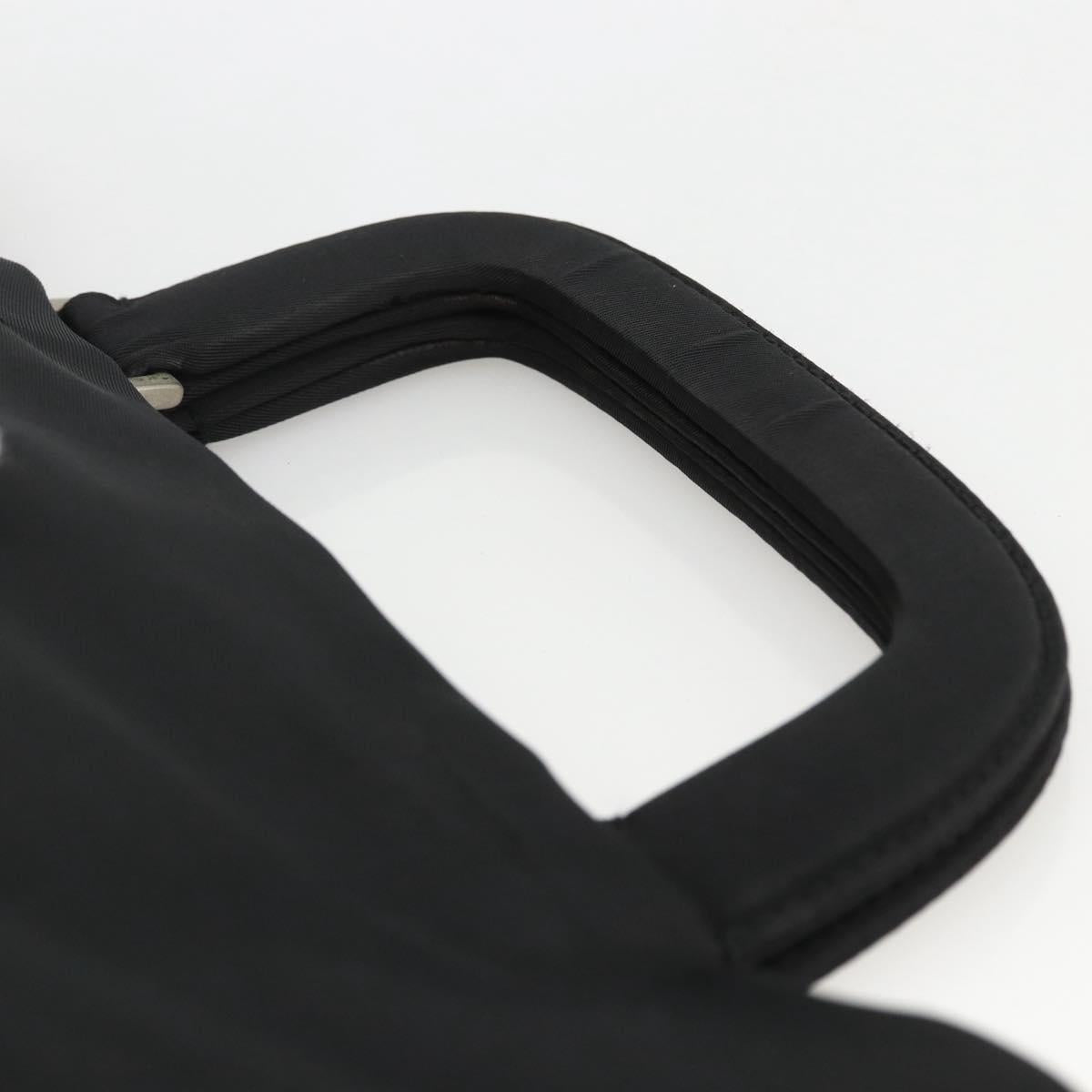 PRADA Hand Bag Nylon Black Silver Auth BSZ285