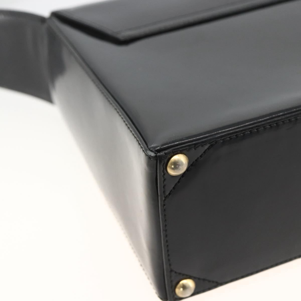 GIVENCHY Shoulder Bag Patent leather Black Gold Auth BSZ308