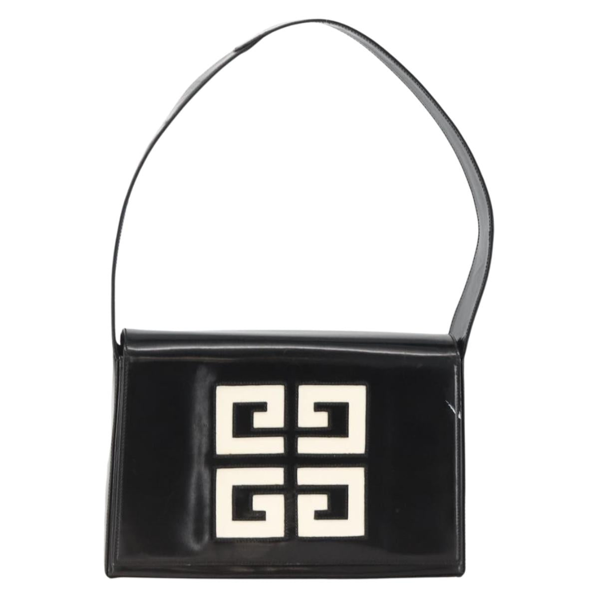 GIVENCHY Shoulder Bag Patent leather Black Gold Auth BSZ308