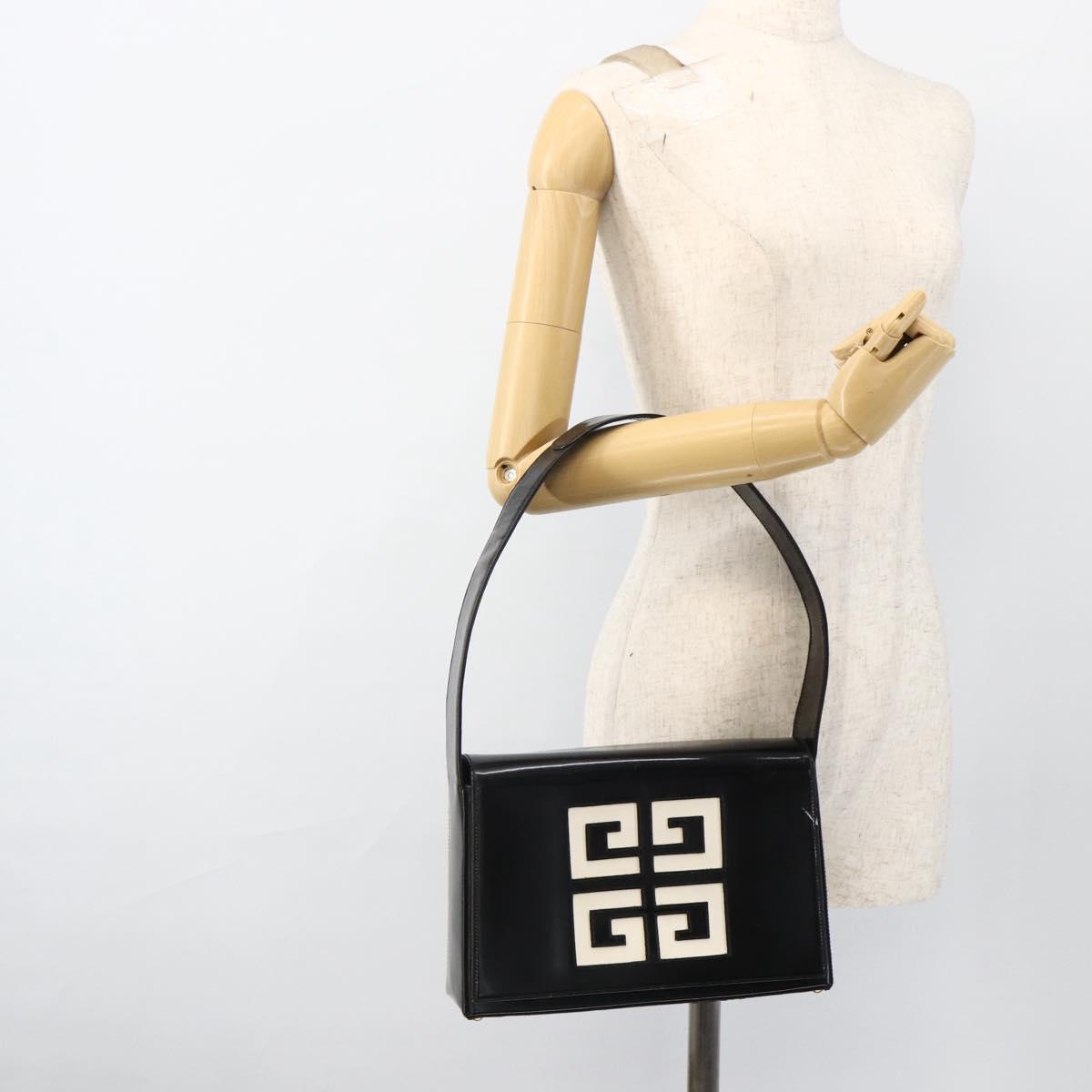 GIVENCHY Shoulder Bag Patent leather Black Gold Auth BSZ308
