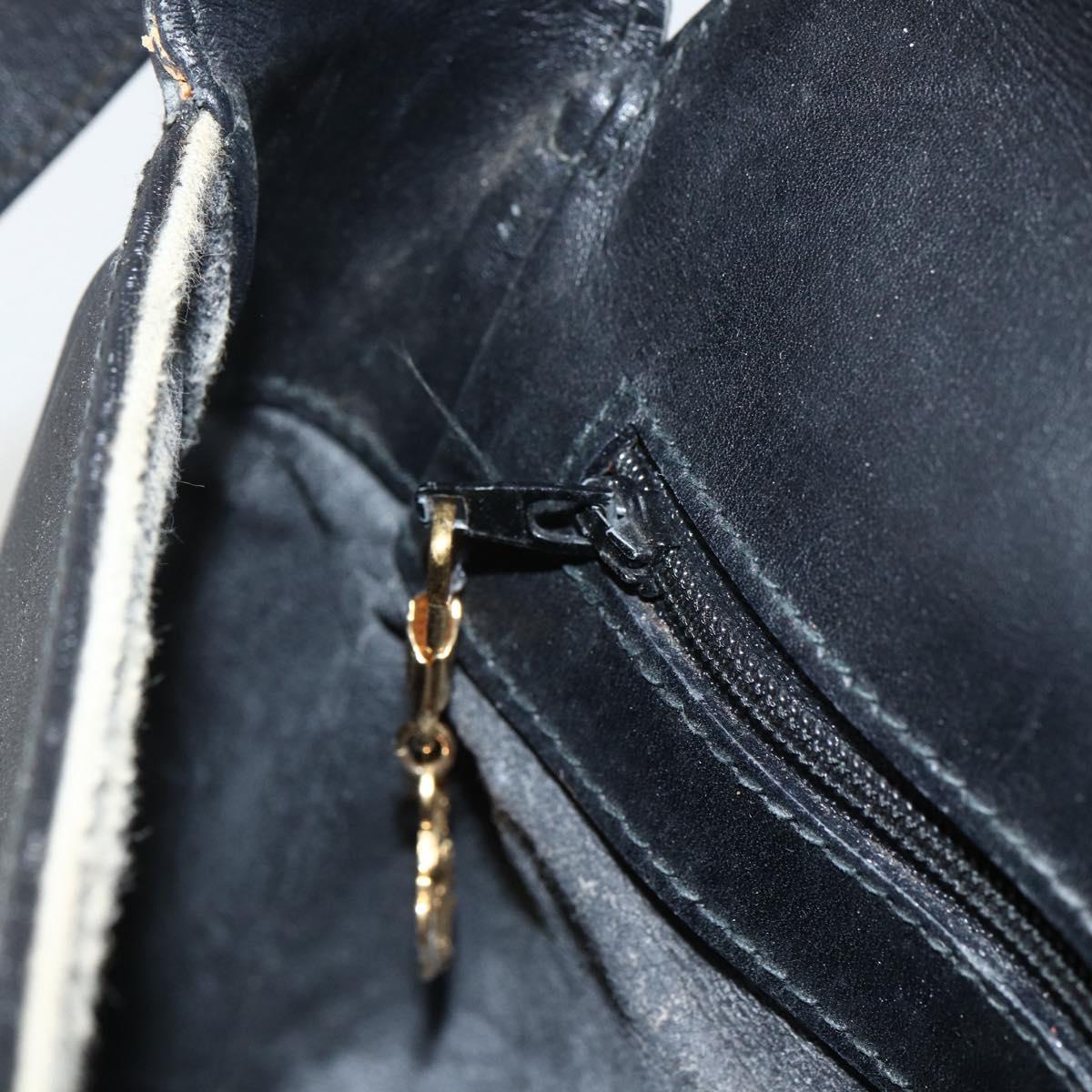 GUCCI Micro GG Supreme Shoulder Bag PVC Black Gold Auth BSZ310