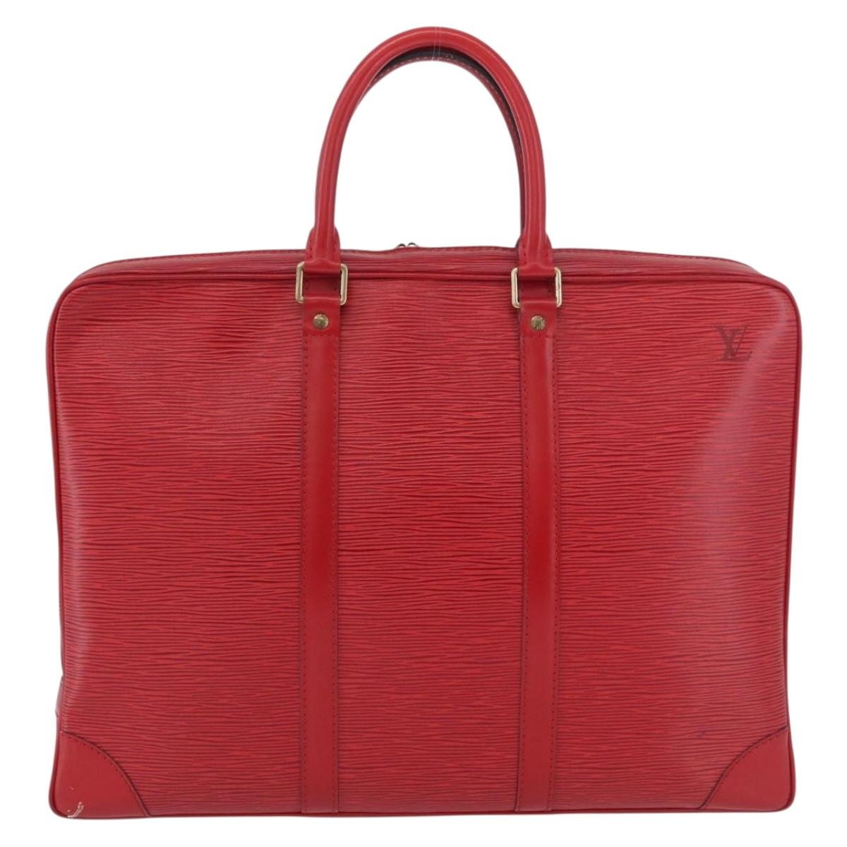 LOUIS VUITTON Epi Porte Documents Voyage Business Bag Red M54477 LV Auth BSZ314