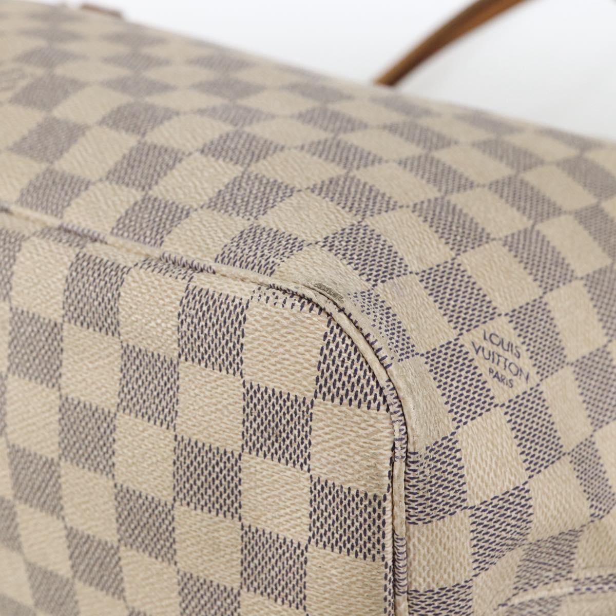 LOUIS VUITTON Damier Azur Neverfull MM Tote Bag N41605 LV Auth BSZ316