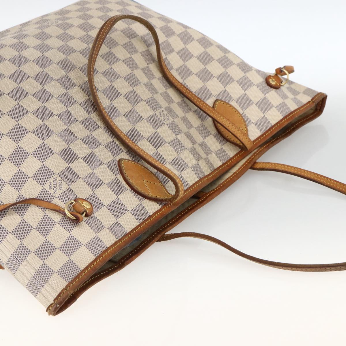 LOUIS VUITTON Damier Azur Neverfull MM Tote Bag N41605 LV Auth BSZ316