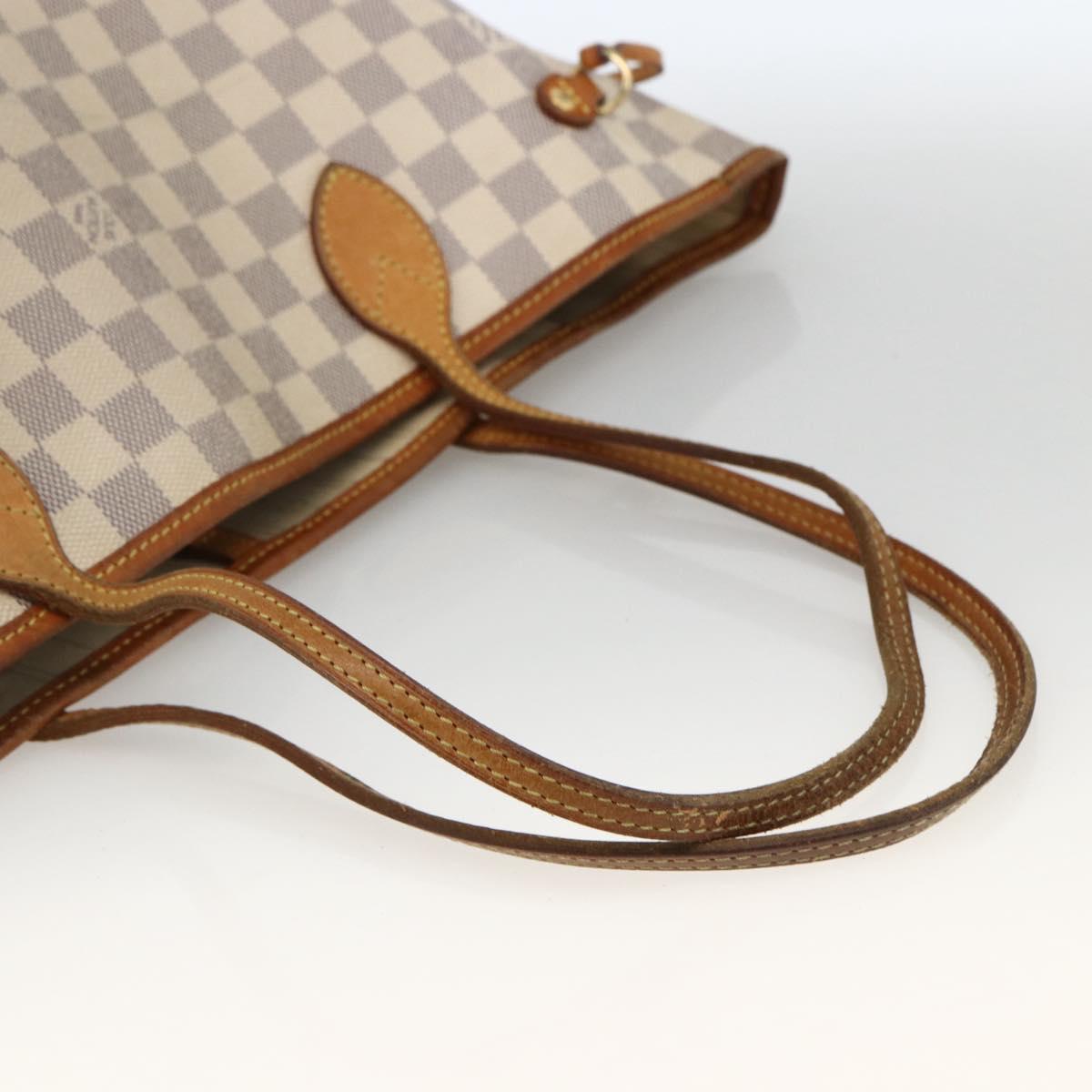 LOUIS VUITTON Damier Azur Neverfull MM Tote Bag N41605 LV Auth BSZ316