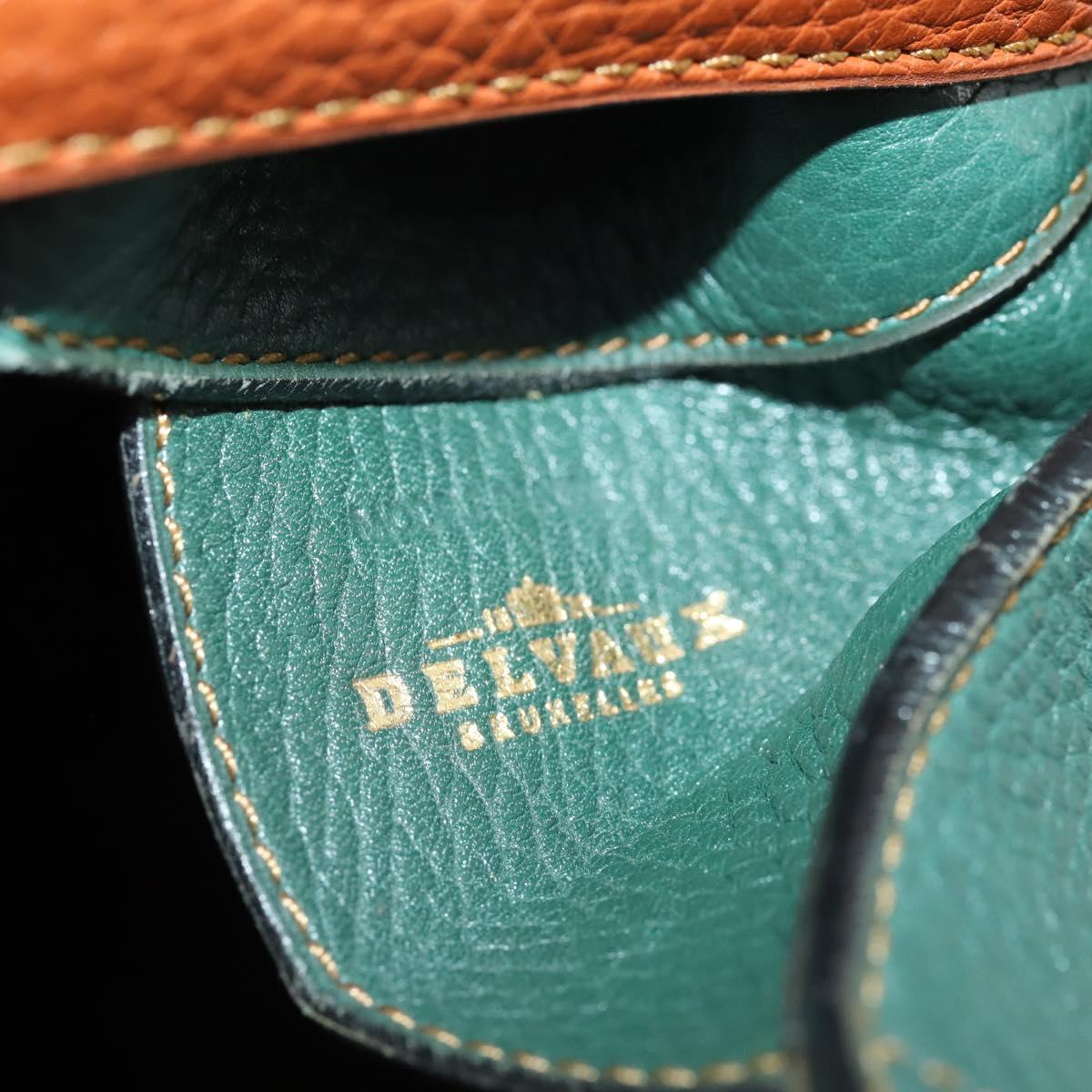 DELVAUX Shoulder Bag Leather Green Gold Auth BSZ321