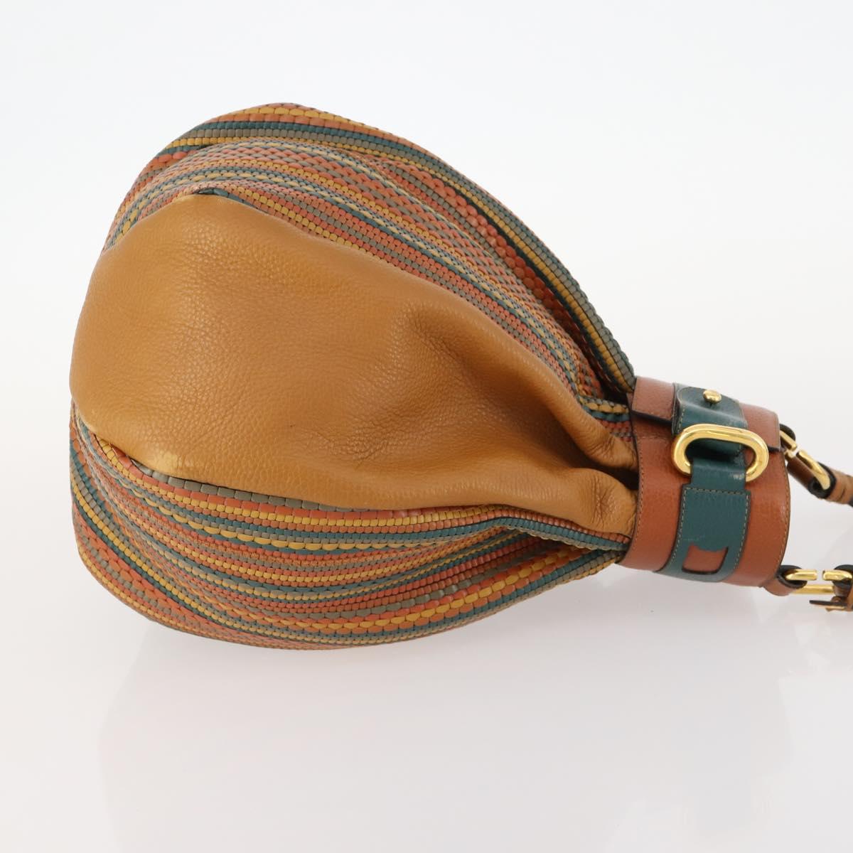 DELVAUX Shoulder Bag Leather Green Gold Auth BSZ321