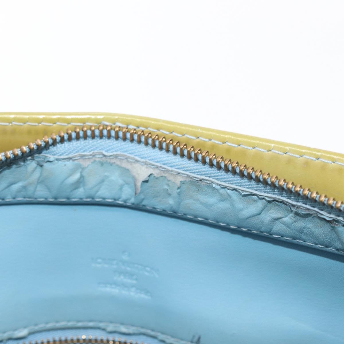 LOUIS VUITTON Monogram Vernis Houston Hand Bag Baby Blue M91005 LV Auth BSZ324