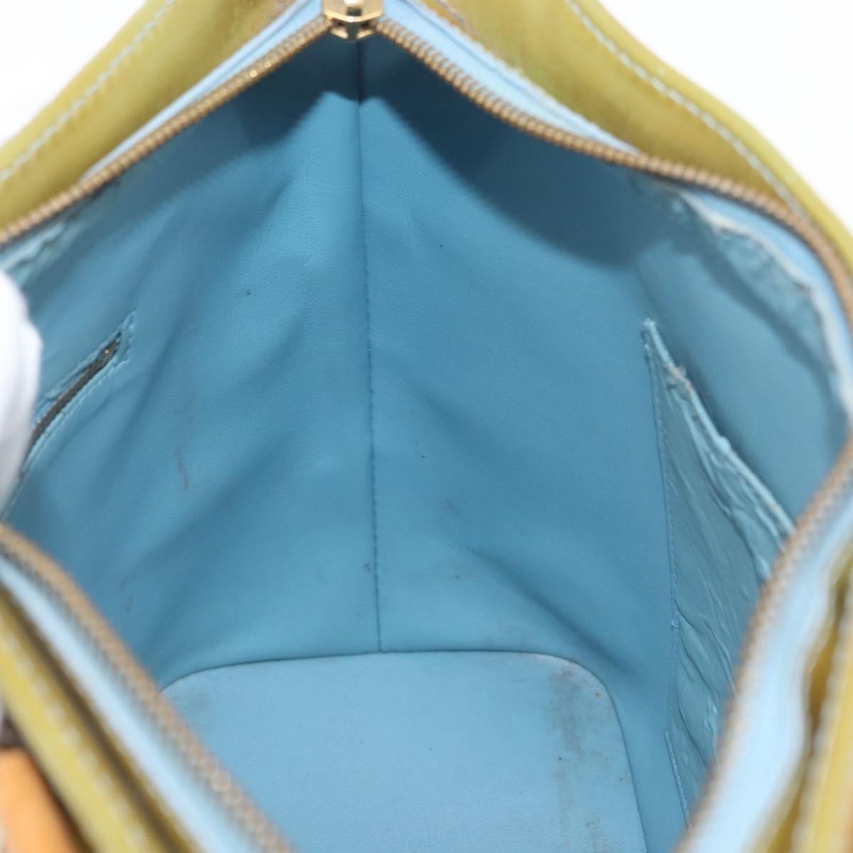 LOUIS VUITTON Monogram Vernis Houston Hand Bag Baby Blue M91005 LV Auth BSZ324