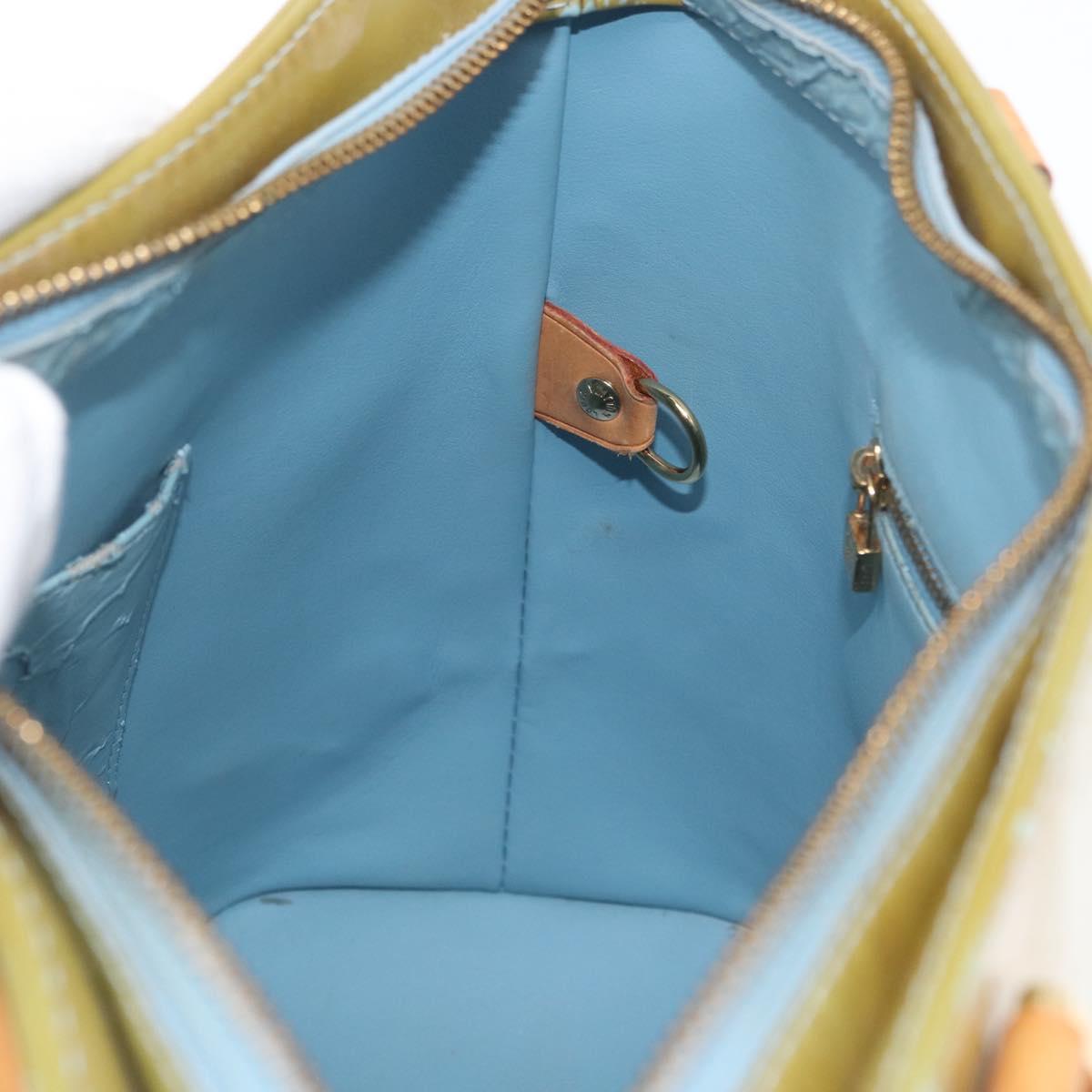 LOUIS VUITTON Monogram Vernis Houston Hand Bag Baby Blue M91005 LV Auth BSZ324
