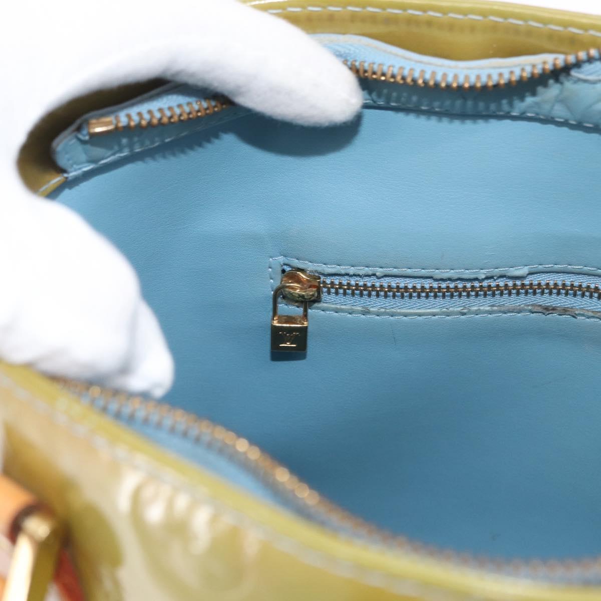 LOUIS VUITTON Monogram Vernis Houston Hand Bag Baby Blue M91005 LV Auth BSZ324