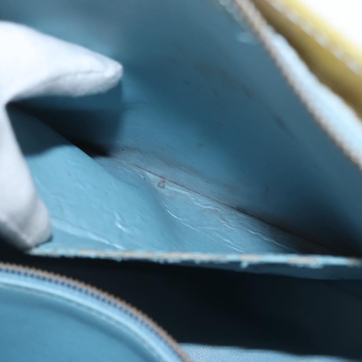 LOUIS VUITTON Monogram Vernis Houston Hand Bag Baby Blue M91005 LV Auth BSZ324