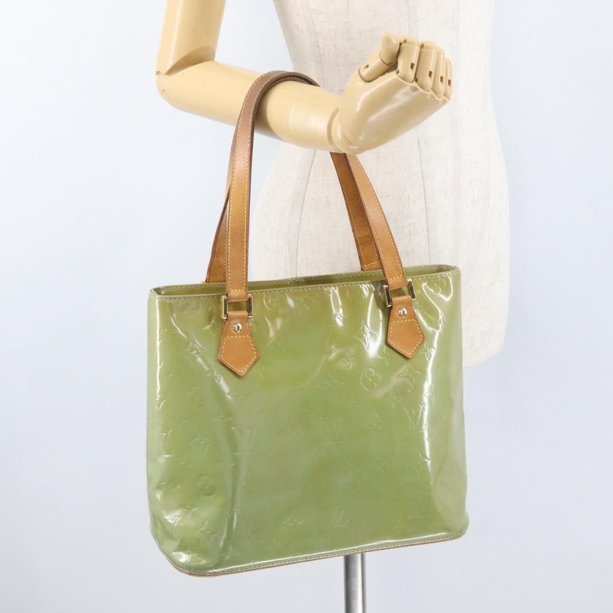LOUIS VUITTON Monogram Vernis Houston Hand Bag Baby Blue M91005 LV Auth BSZ324