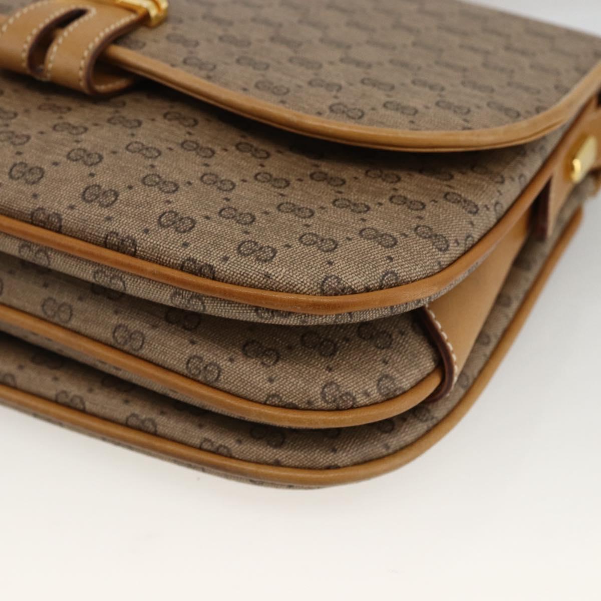 GUCCI Micro GG Supreme Shoulder Bag PVC Beige Gold 406 001 1780 Auth BSZ330A