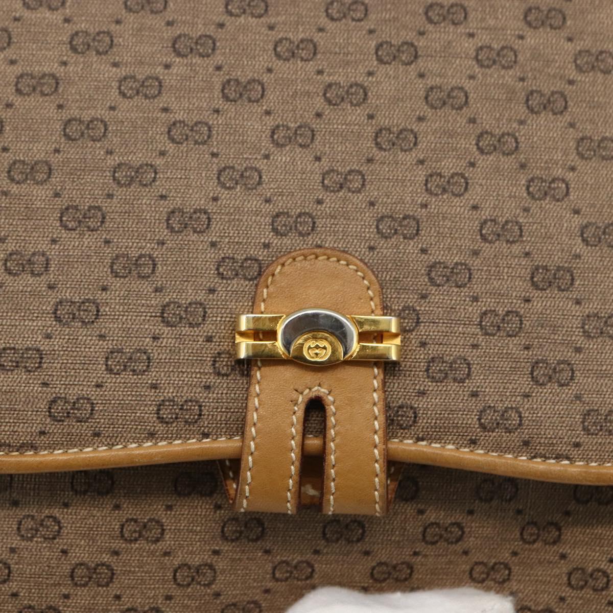 GUCCI Micro GG Supreme Shoulder Bag PVC Beige Gold 406 001 1780 Auth BSZ330A