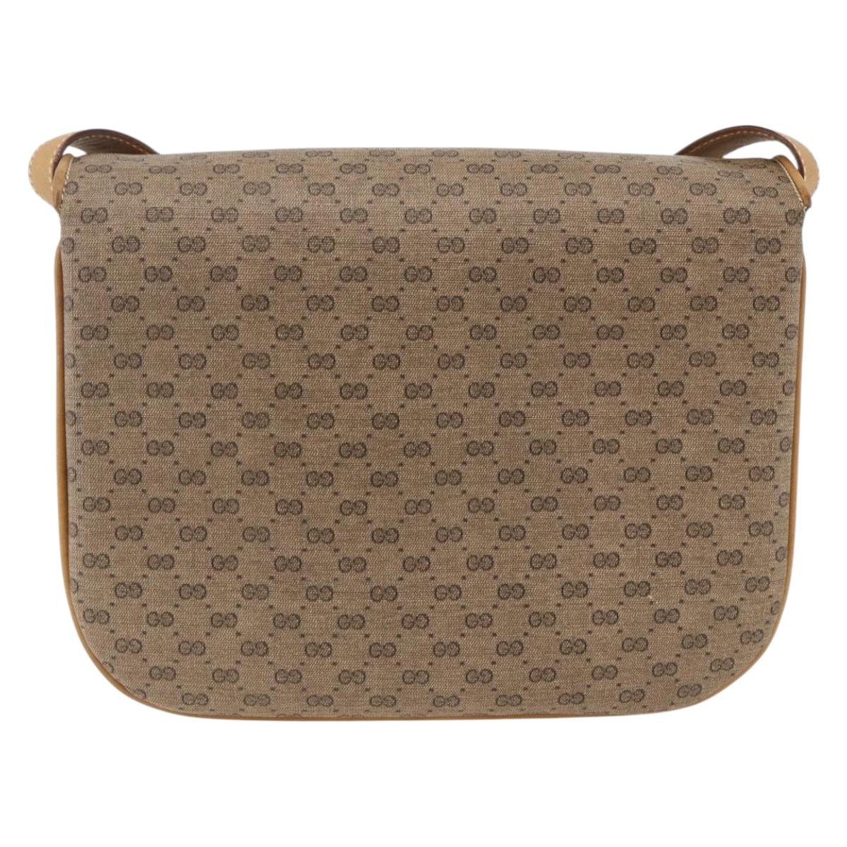 GUCCI Micro GG Supreme Shoulder Bag PVC Beige Gold 406 001 1780 Auth BSZ330A