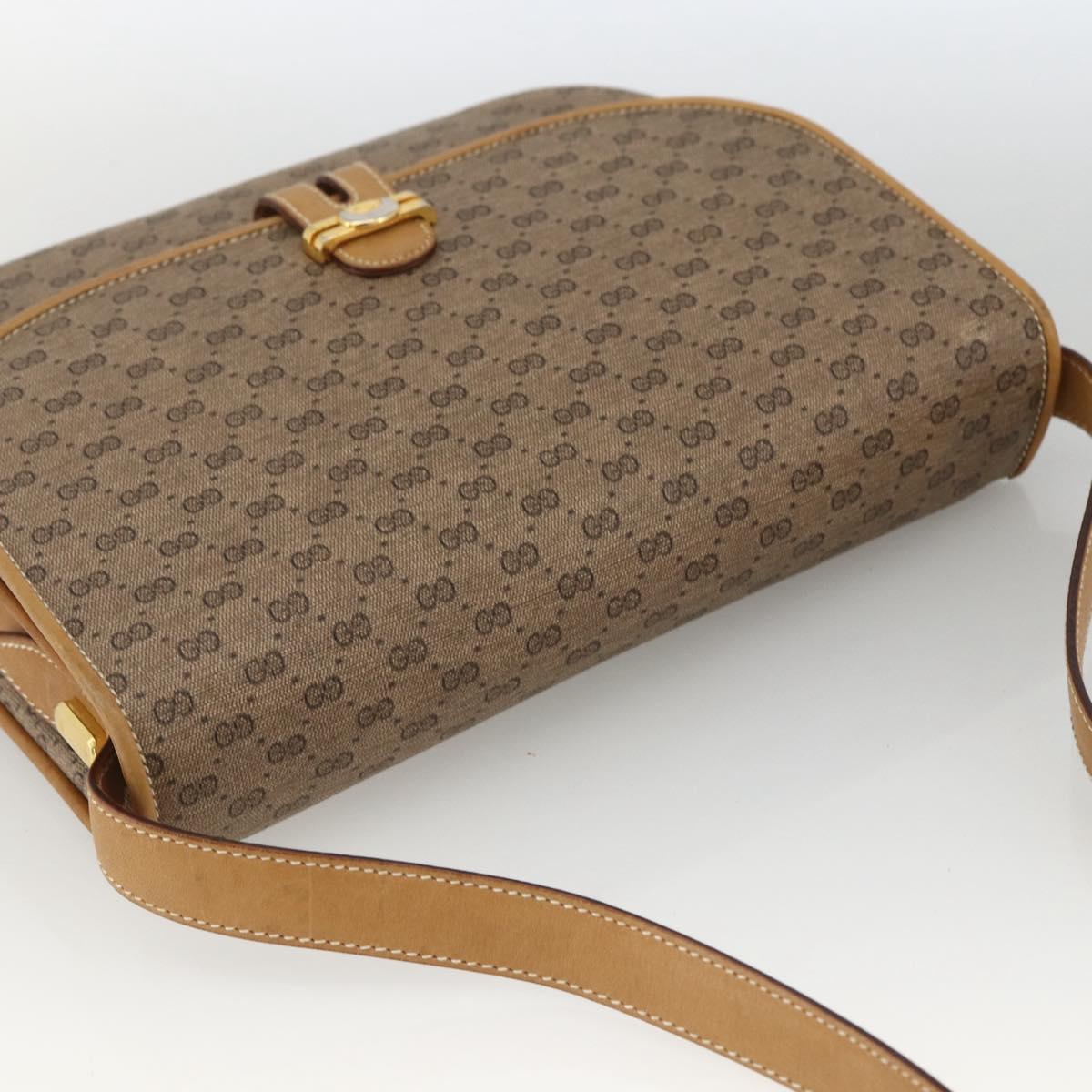 GUCCI Micro GG Supreme Shoulder Bag PVC Beige Gold 406 001 1780 Auth BSZ330A