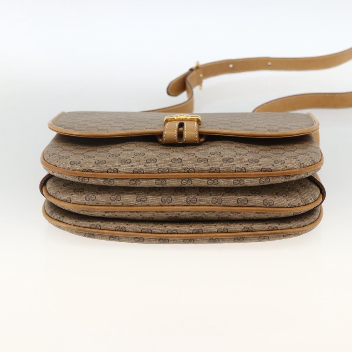 GUCCI Micro GG Supreme Shoulder Bag PVC Beige Gold 406 001 1780 Auth BSZ330A