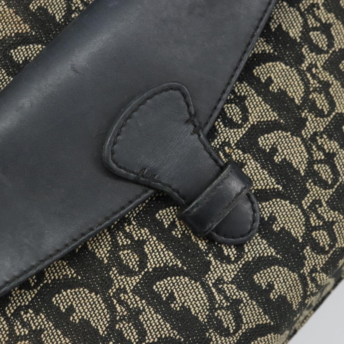Christian Dior Trotter Canvas Hand Bag Black Silver Auth BSZ335