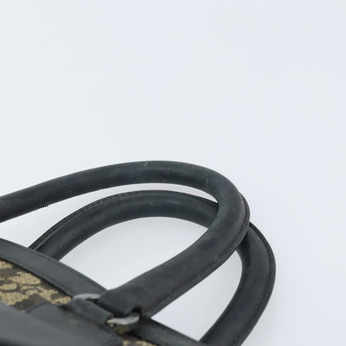 Christian Dior Trotter Canvas Hand Bag Black Silver Auth BSZ335