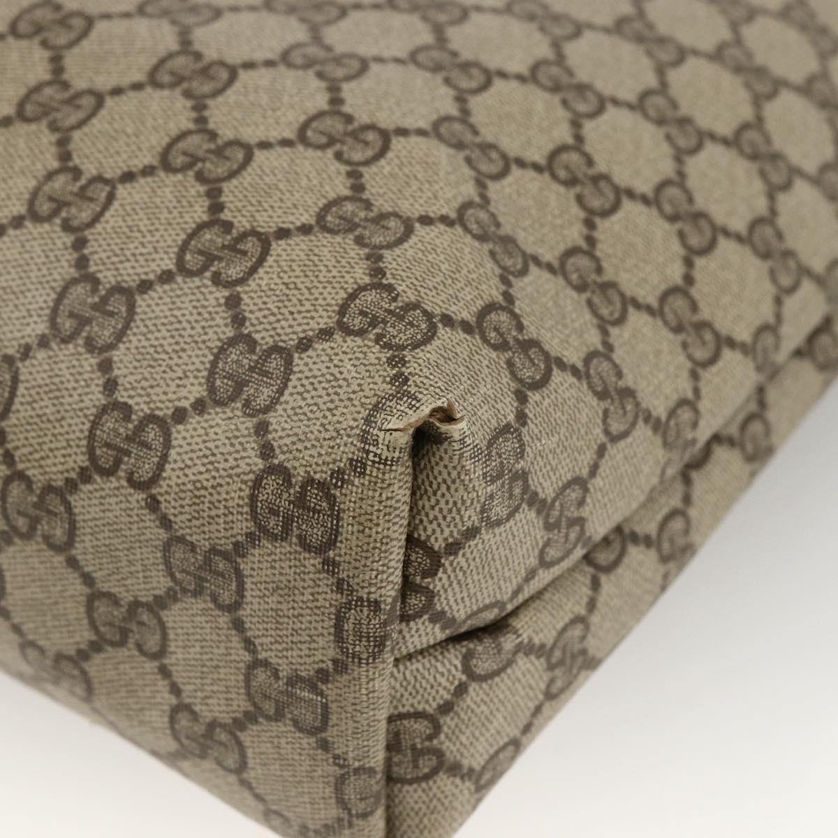 GUCCI GG Supreme Web Sherry Line Tote Bag PVC Beige Gold 39 02 003 Auth BSZ336
