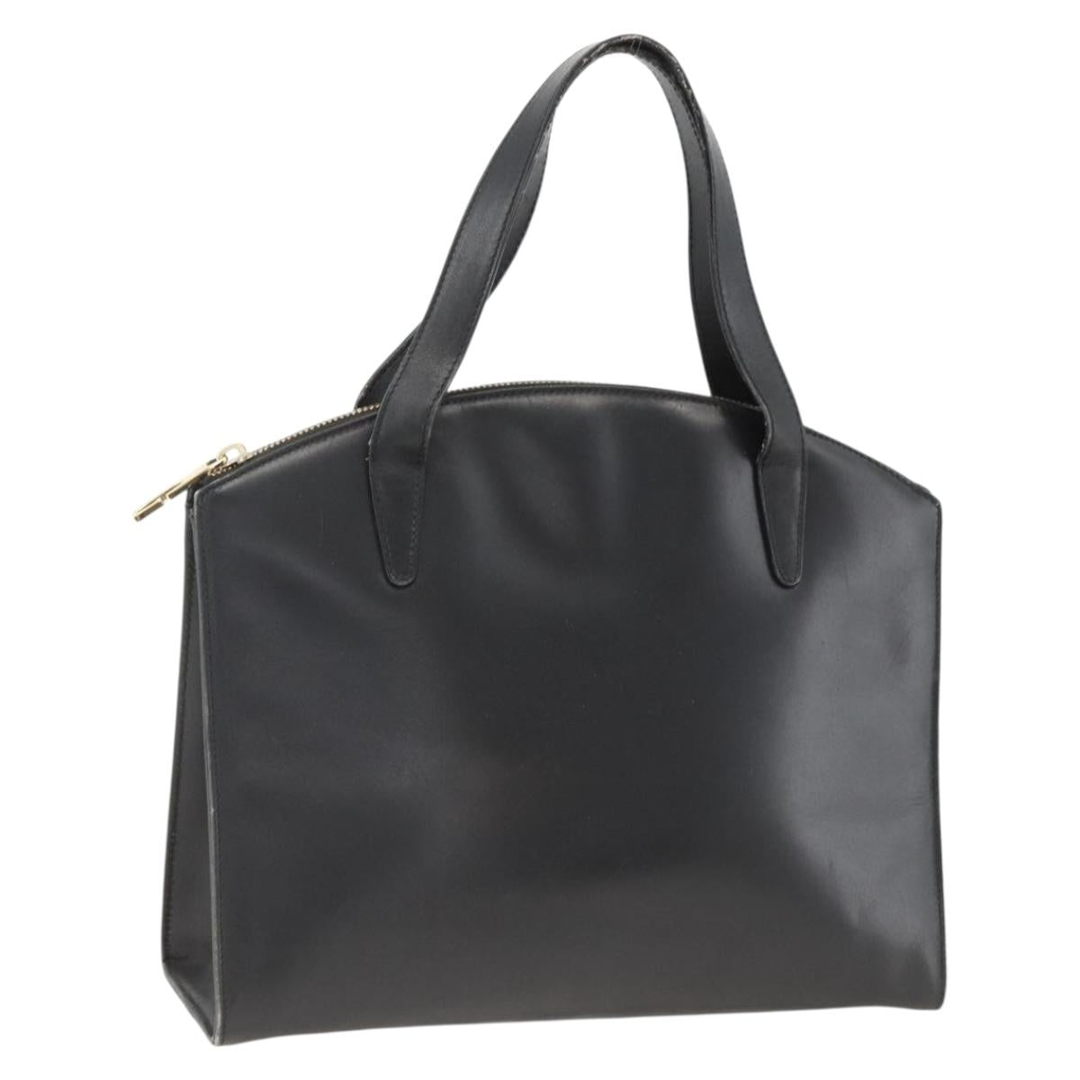GUCCI Tote Bag Leather Gold Black 000 2058 0569 0 Auth BSZ341