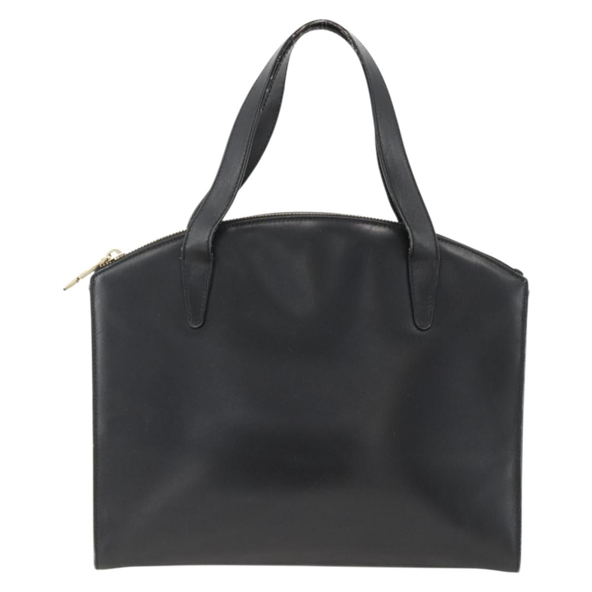 GUCCI Tote Bag Leather Gold Black 000 2058 0569 0 Auth BSZ341