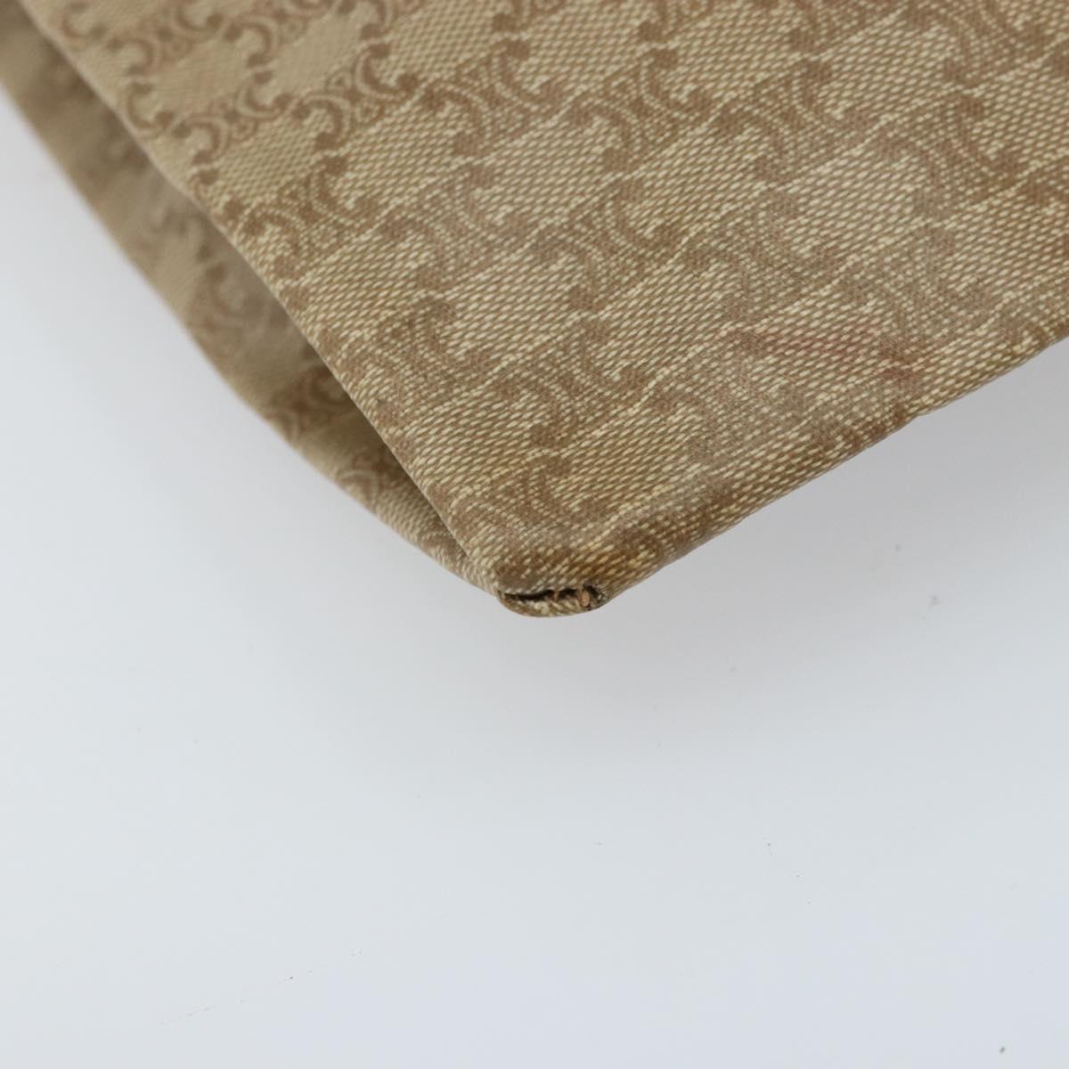 CELINE Macadam Canvas Hand Bag PVC Beige Gold Auth BSZ357