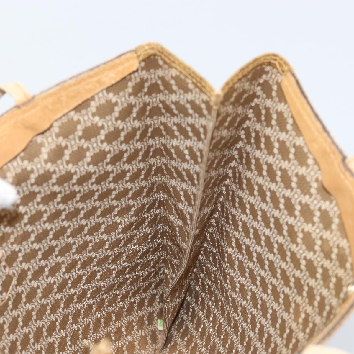 CELINE Macadam Canvas Hand Bag PVC Beige Gold Auth BSZ357