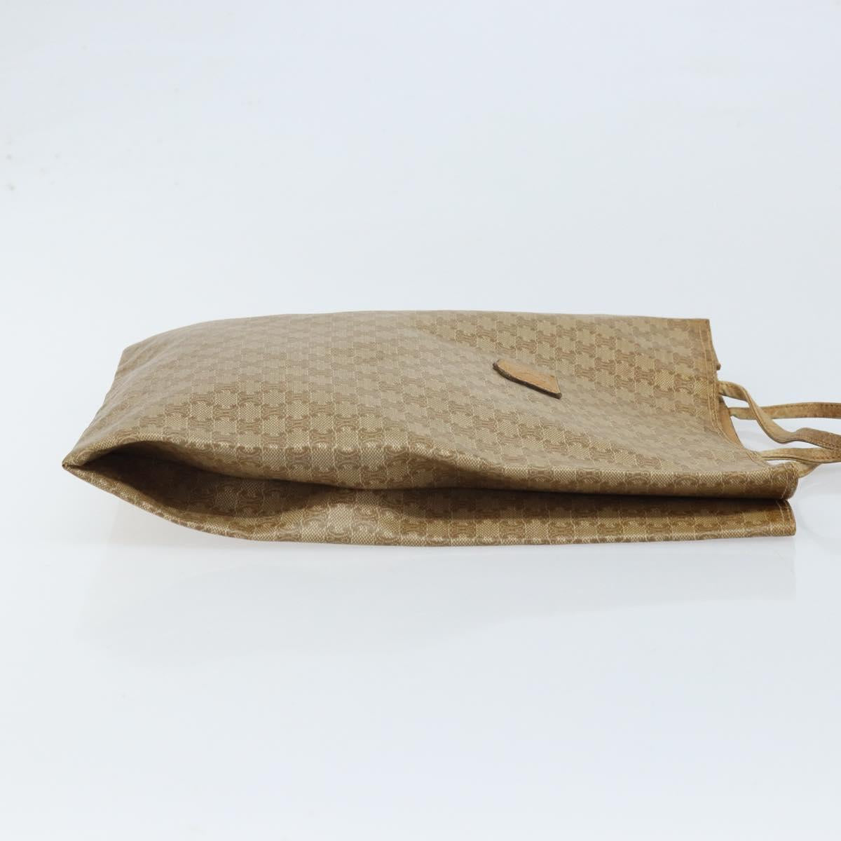 CELINE Macadam Canvas Hand Bag PVC Beige Gold Auth BSZ357
