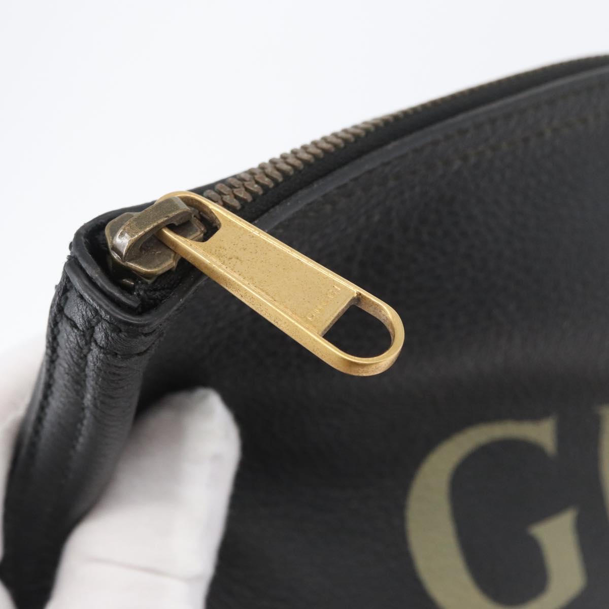 GUCCI Clutch Bag Leather Black 500981 Auth BSZ359