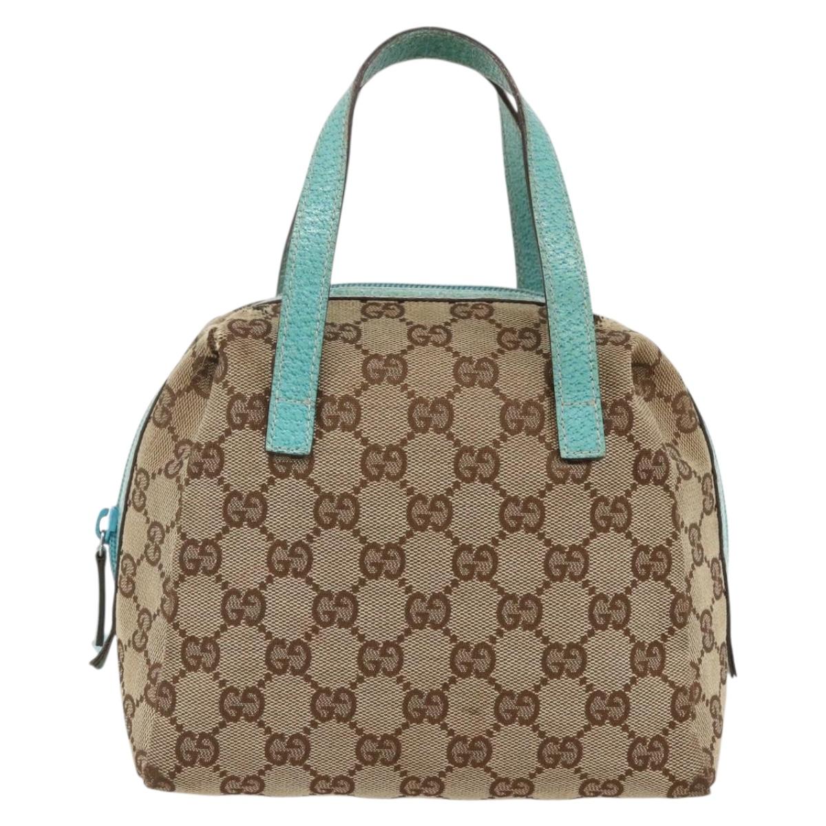 GUCCI GG Canvas Hand Bag Beige 124542 0416 Auth BSZ369