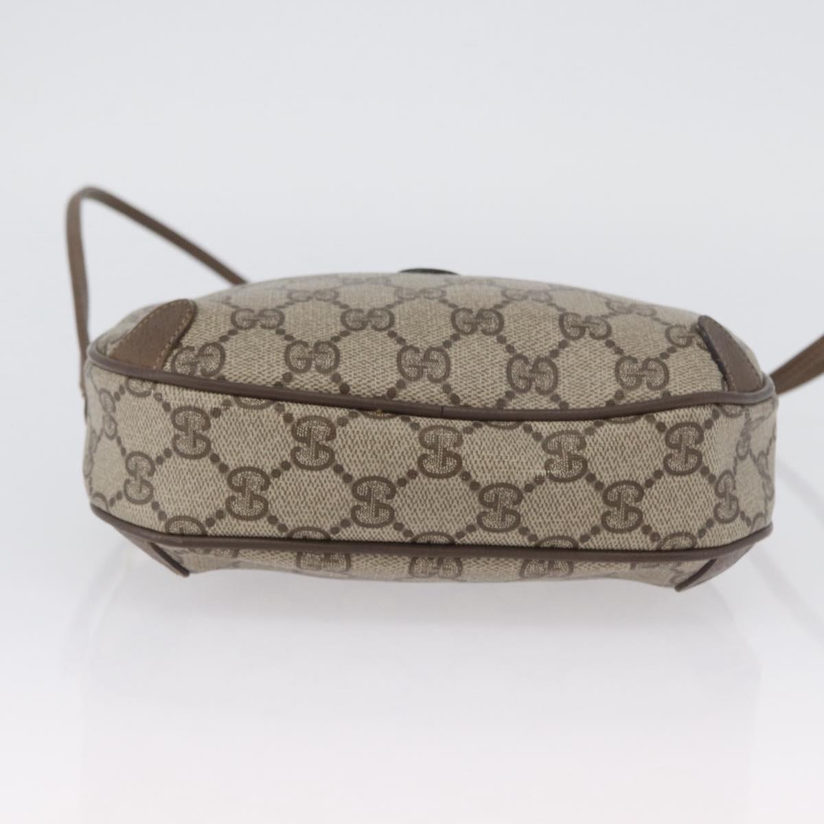 GUCCI GG Supreme Web Sherry Line Bag PVC Beige Gold 89 02 066i Auth BSZ370
