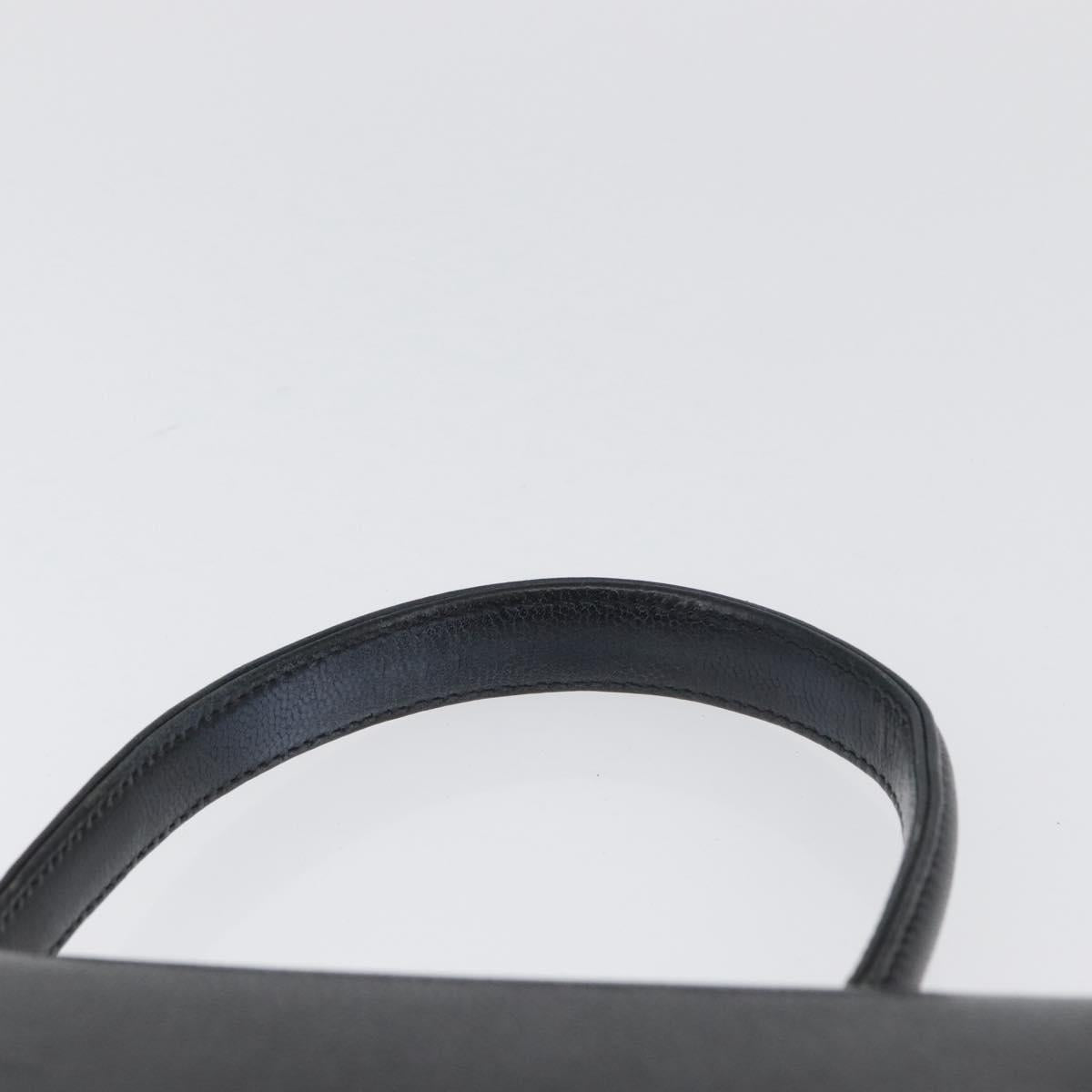 GIVENCHY Hand Bag Leather Black Gold Auth BSZ372