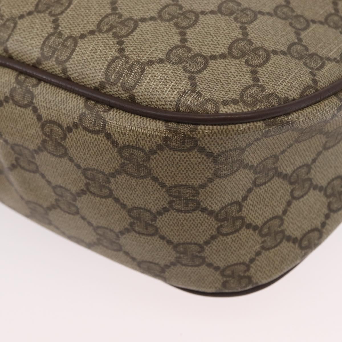 GUCCI GG Supreme Web Sherry Line Bag PVC Beige Gold 89 02 032 Auth BSZ376