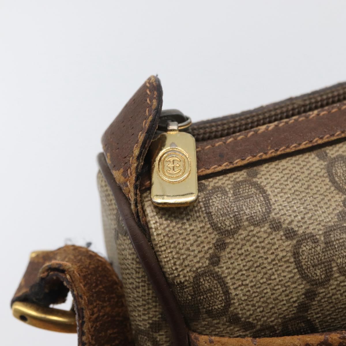 GUCCI GG Supreme Web Sherry Line Bag PVC Beige Gold 89 02 032 Auth BSZ376
