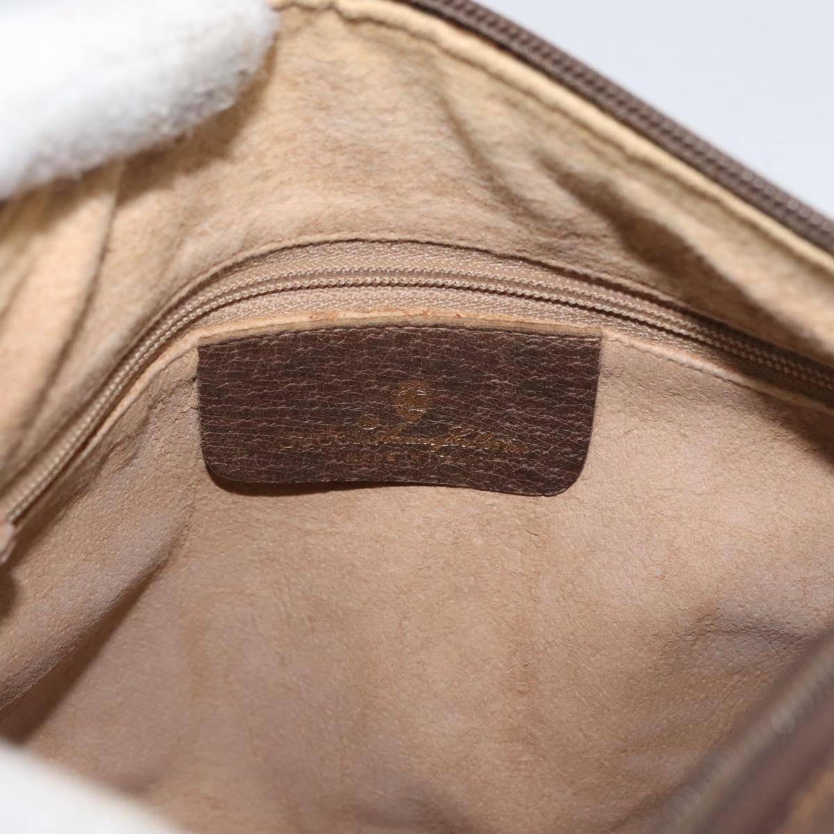 GUCCI GG Supreme Web Sherry Line Bag PVC Beige Gold 89 02 032 Auth BSZ376