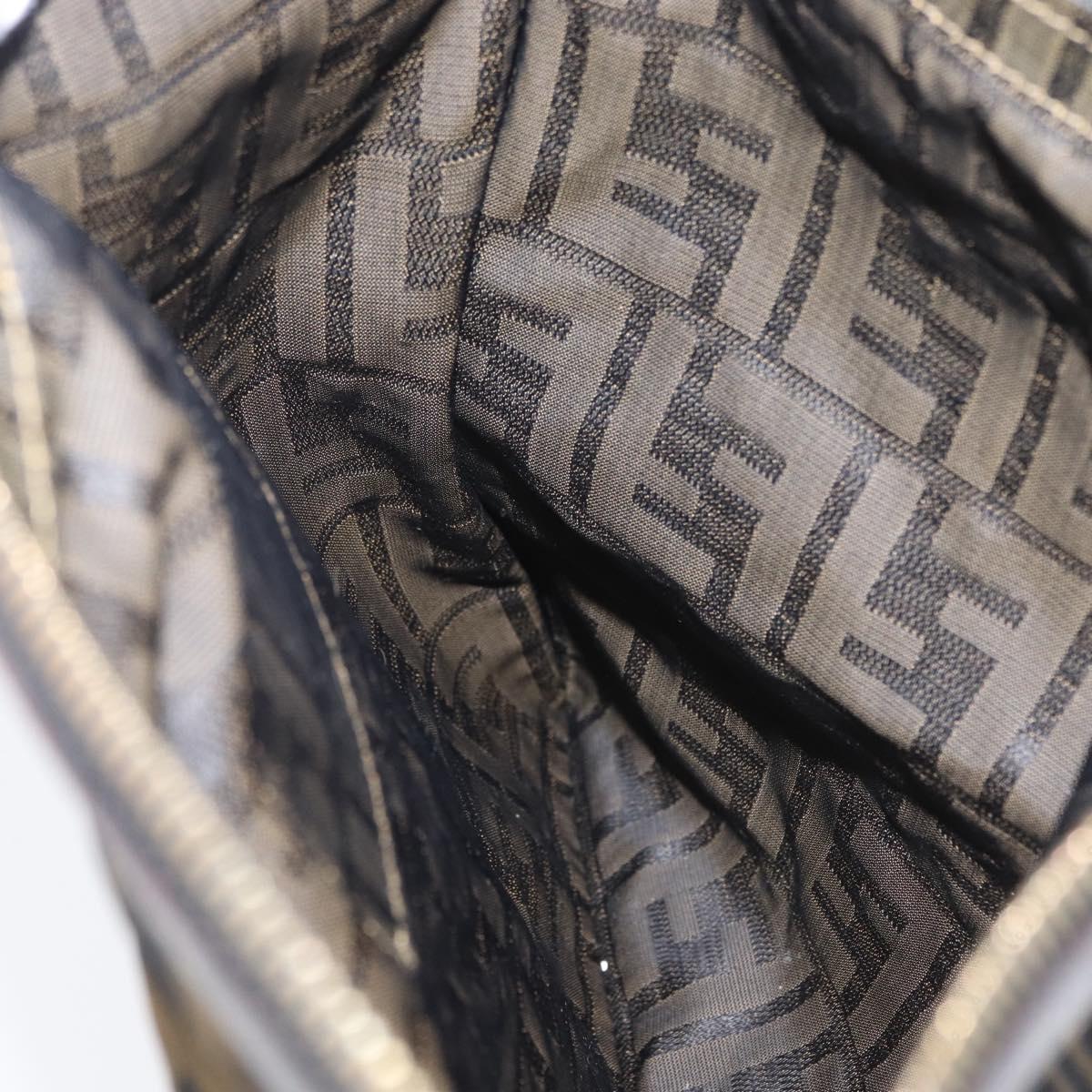 FENDI Zucca Canvas Pouch Brown Black Auth BSZ377