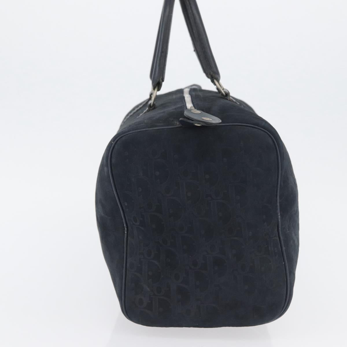 Christian Dior Trotter Canvas Hand Bag Suede Navy Silver Auth BSZ381