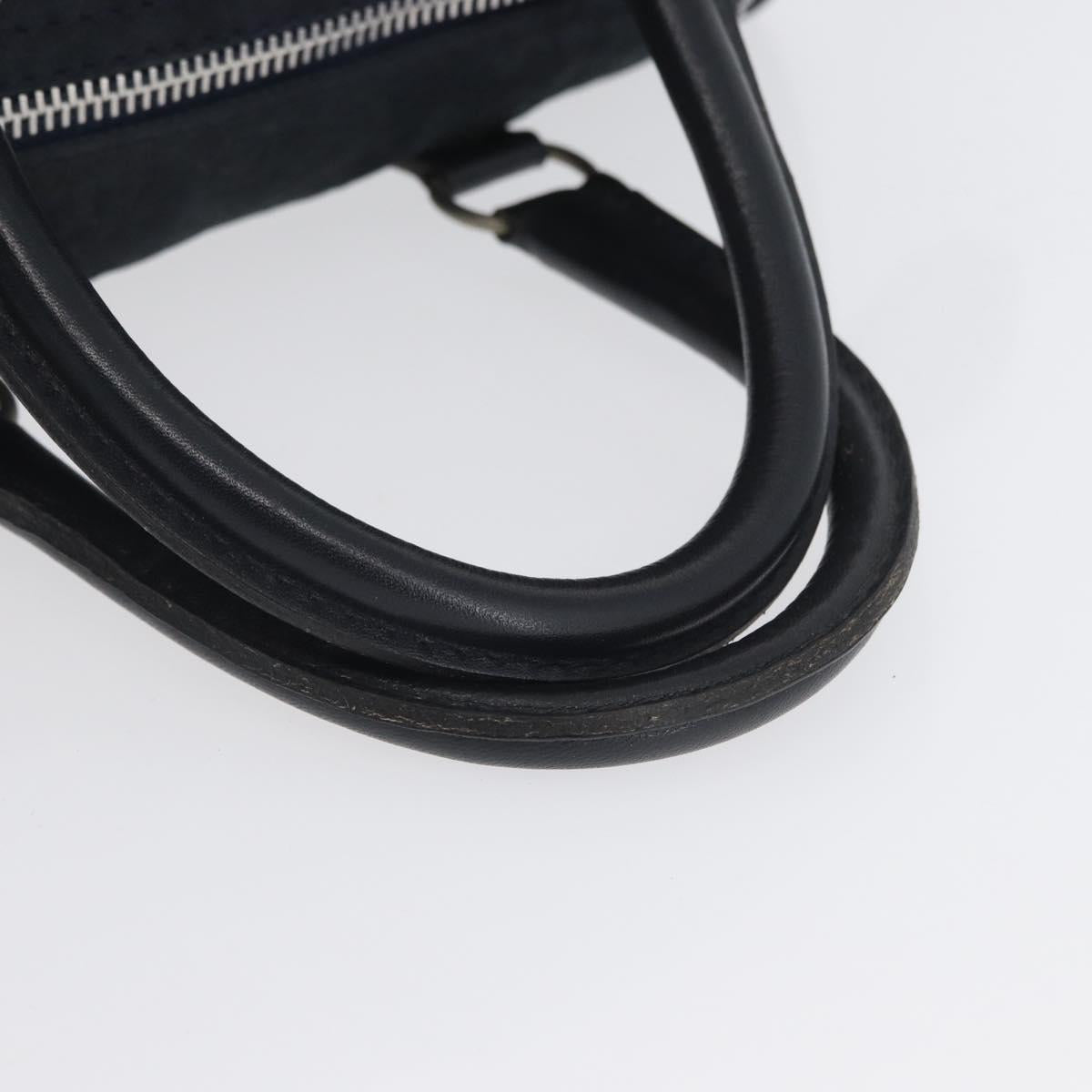 Christian Dior Trotter Canvas Hand Bag Suede Navy Silver Auth BSZ381