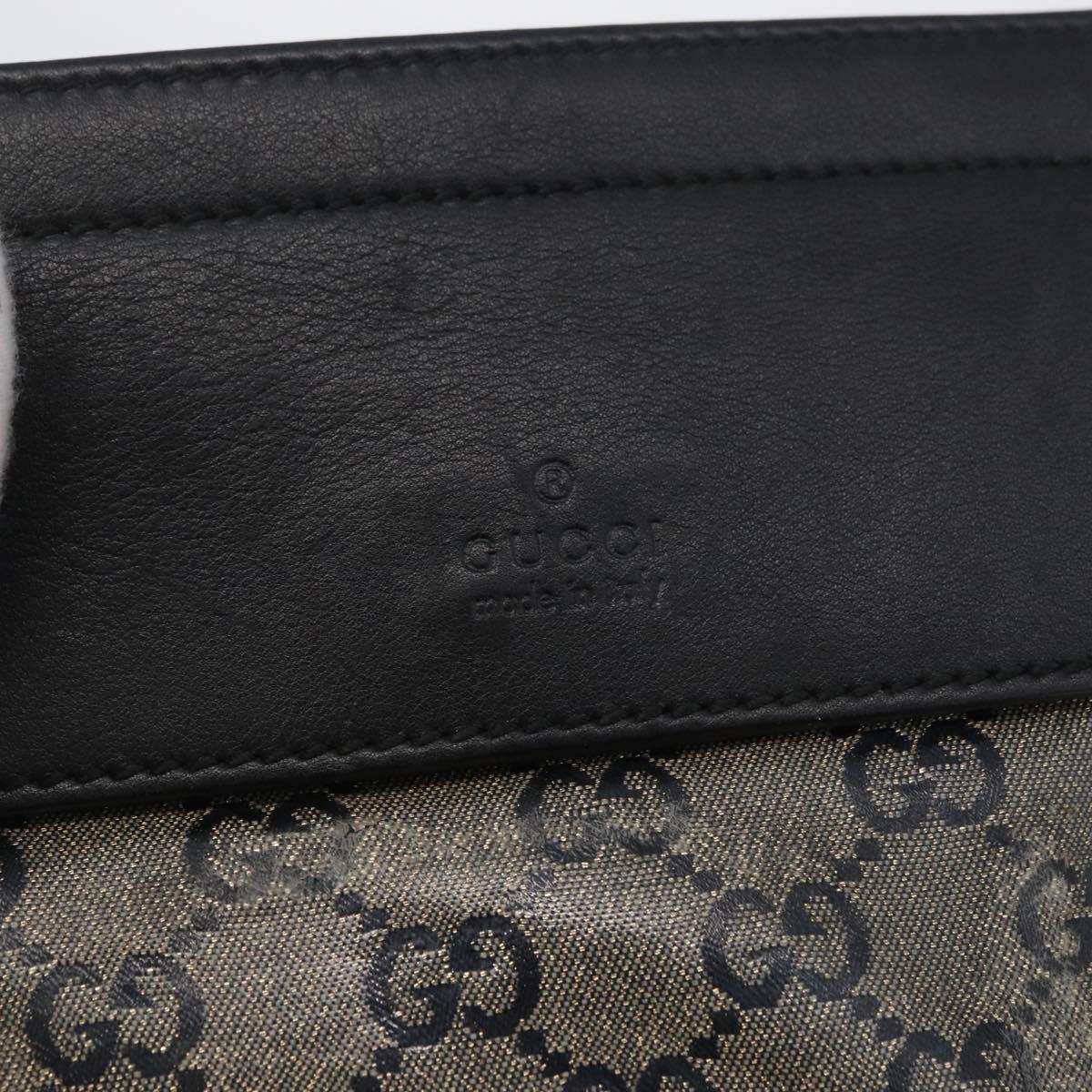 GUCCI GG Crystal Waist bag Coated Canvas Navy Gold 28566 Auth BSZ382