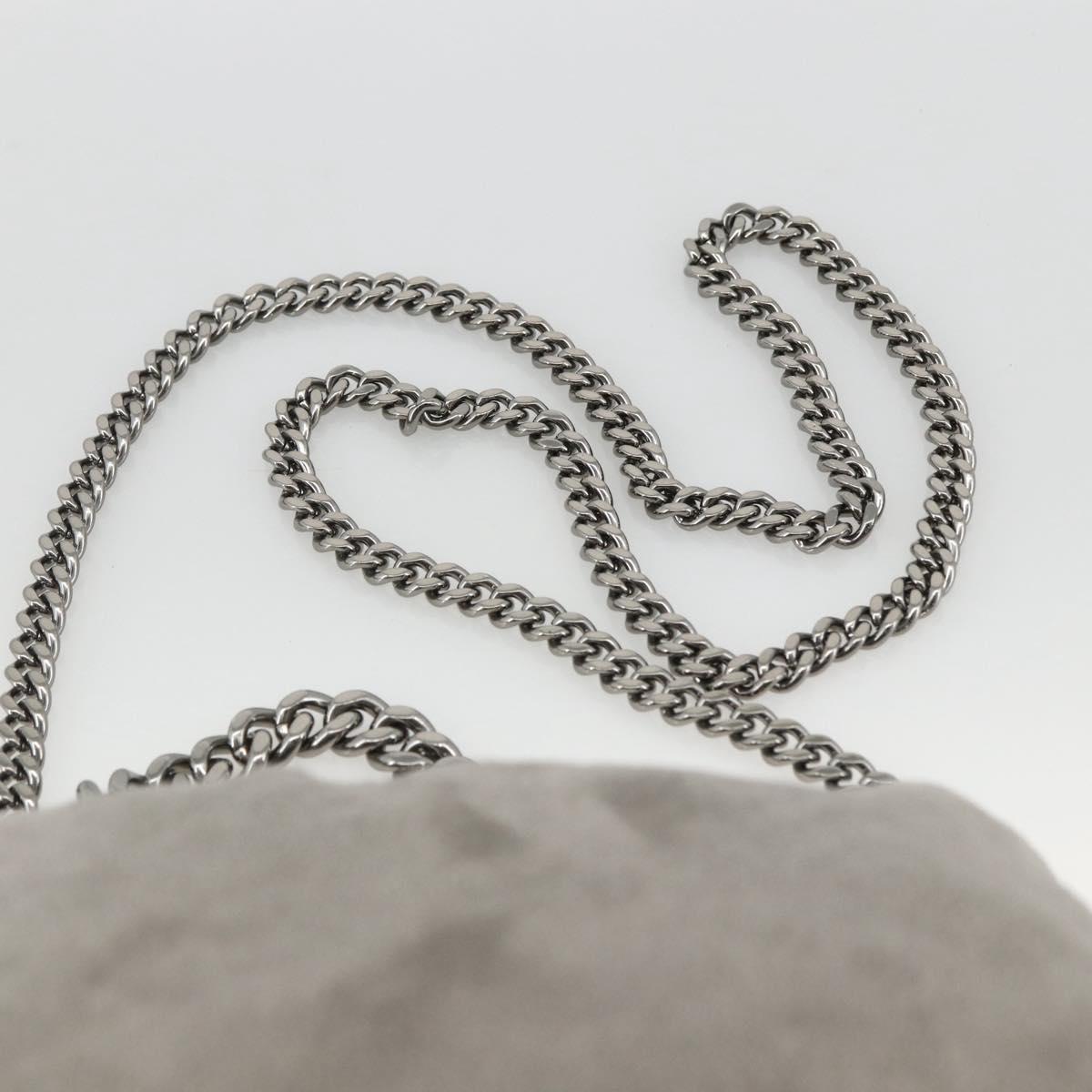 Stella MacCartney Chain Fabera Shoulder Bag Polyester Gray Silver Auth BSZ398