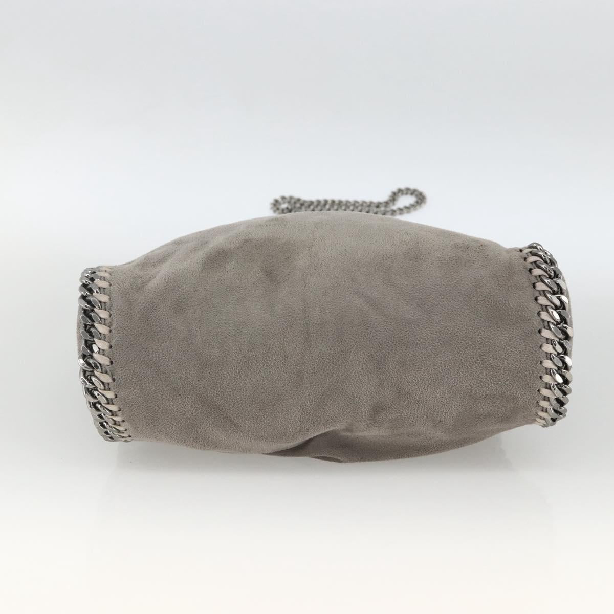 Stella MacCartney Chain Fabera Shoulder Bag Polyester Gray Silver Auth BSZ398