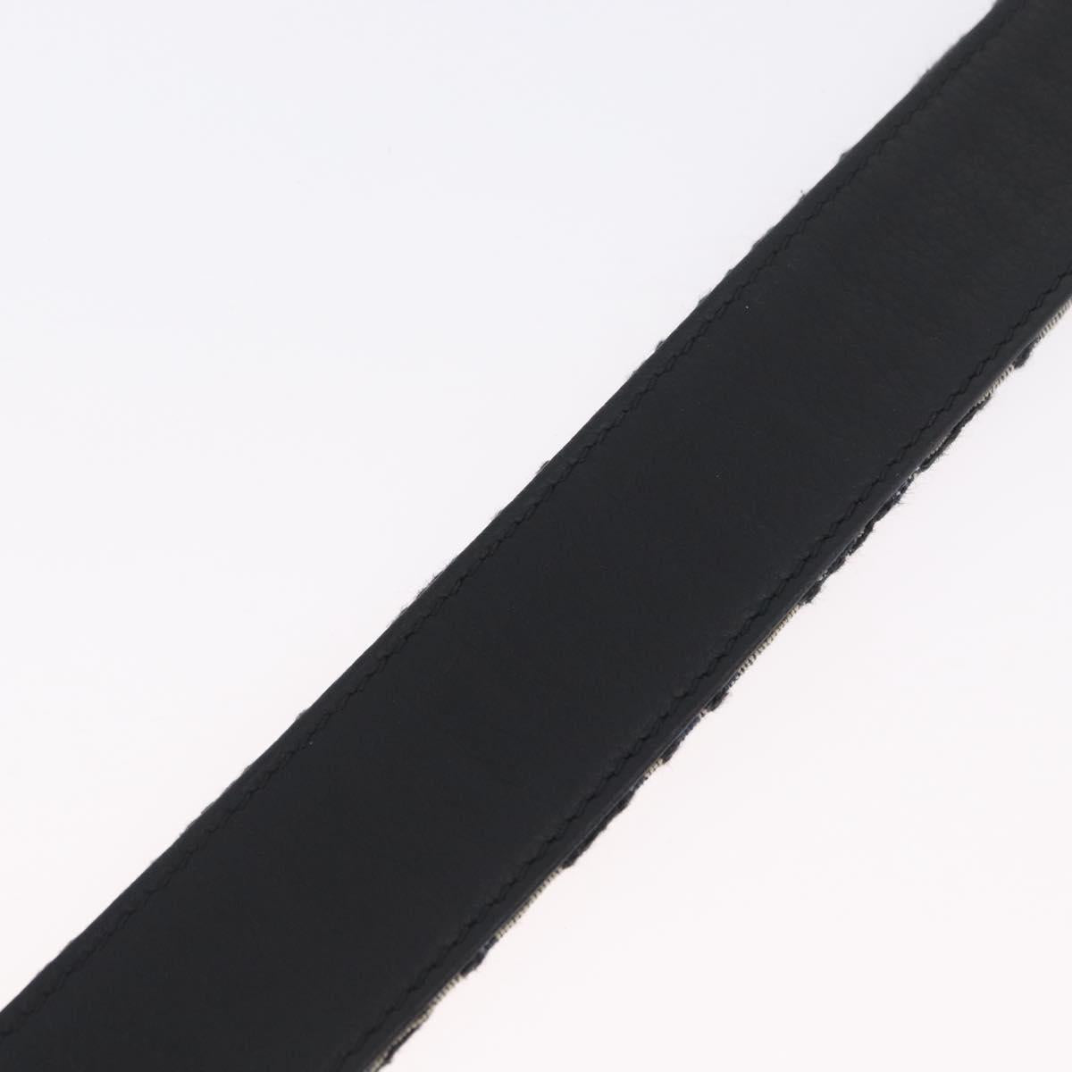 Christian Dior Oblique Trotter Canvas Belt 40.2"" Navy Silver Auth BSZ403M