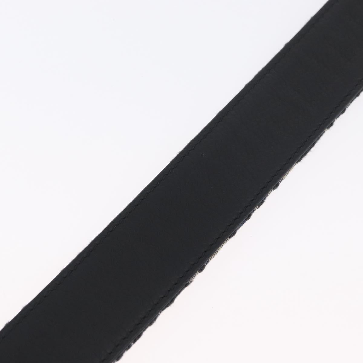 Christian Dior Oblique Trotter Canvas Belt 40.2"" Navy Silver Auth BSZ403M