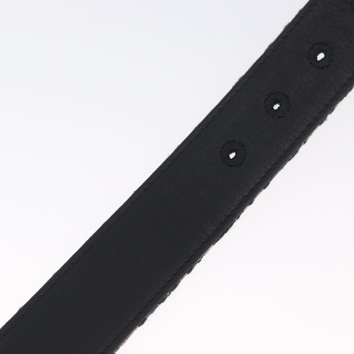 Christian Dior Oblique Trotter Canvas Belt 40.2"" Navy Silver Auth BSZ403M